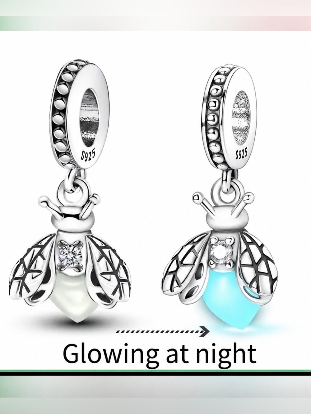925 Firefly Glows In Dark Charm